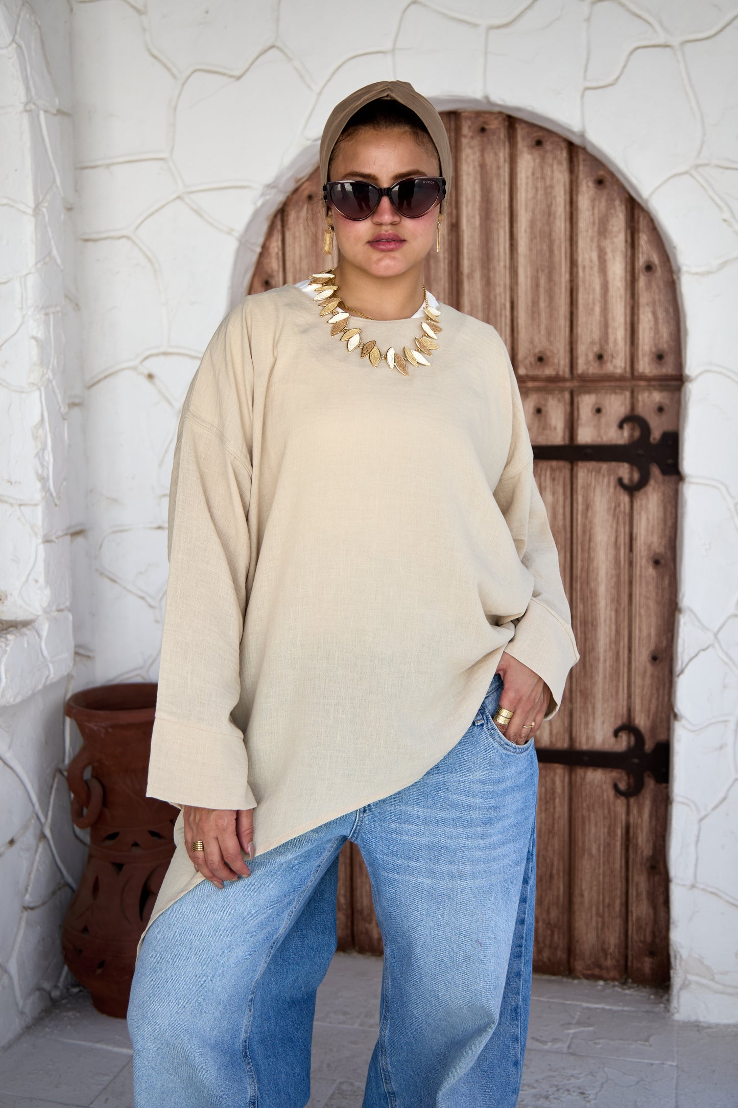 Slant blouse