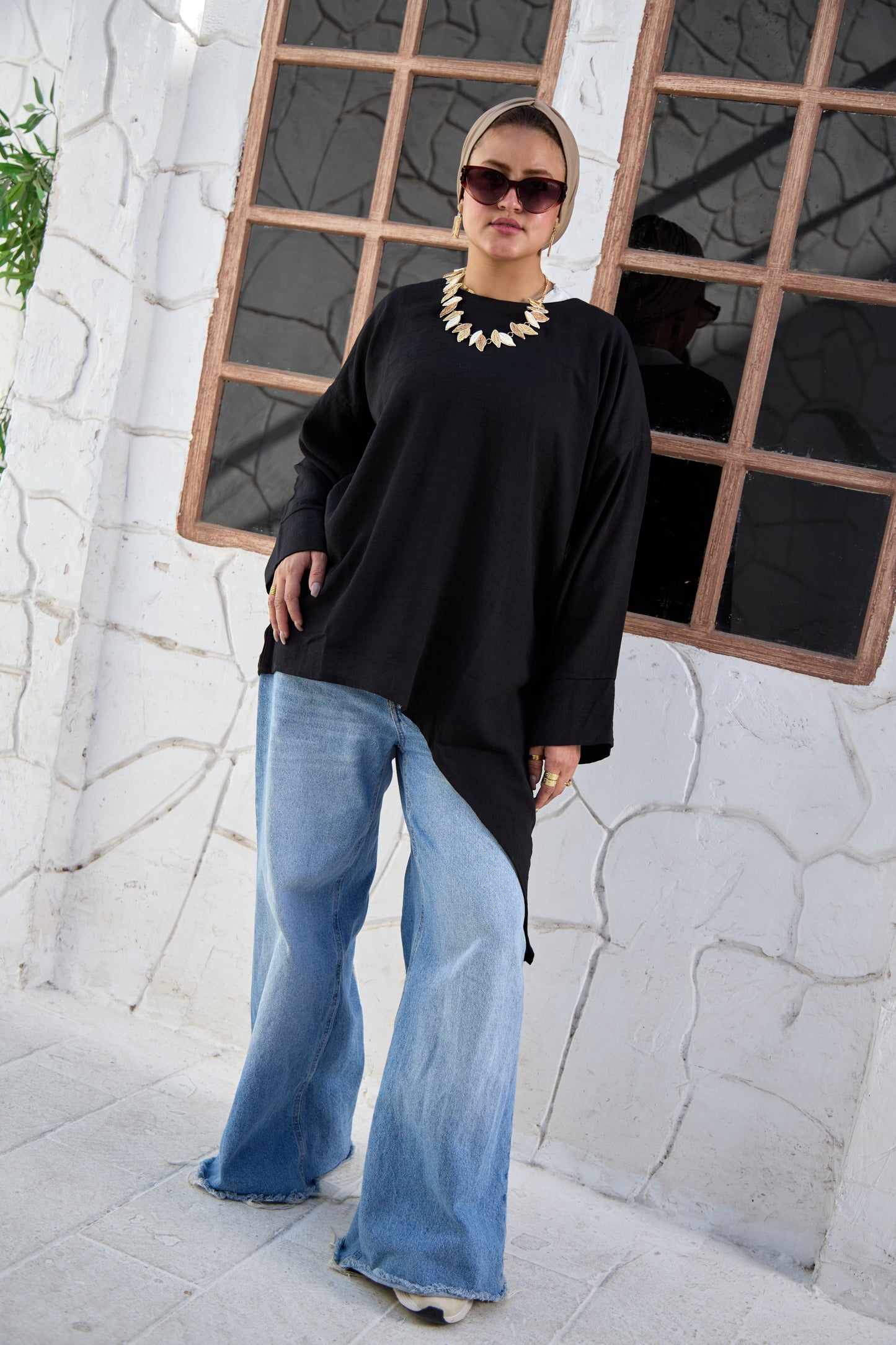 Slant blouse