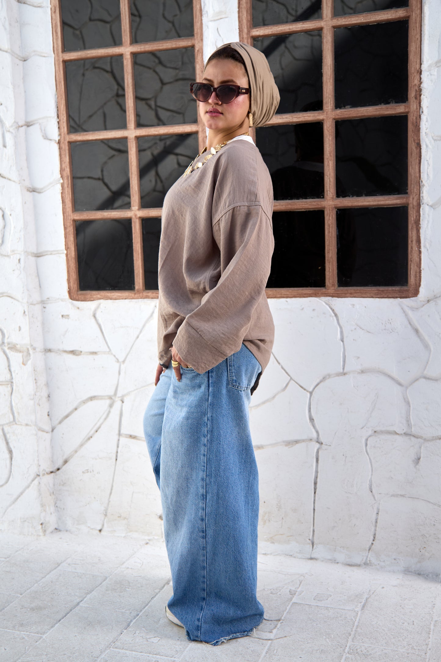 Slant blouse
