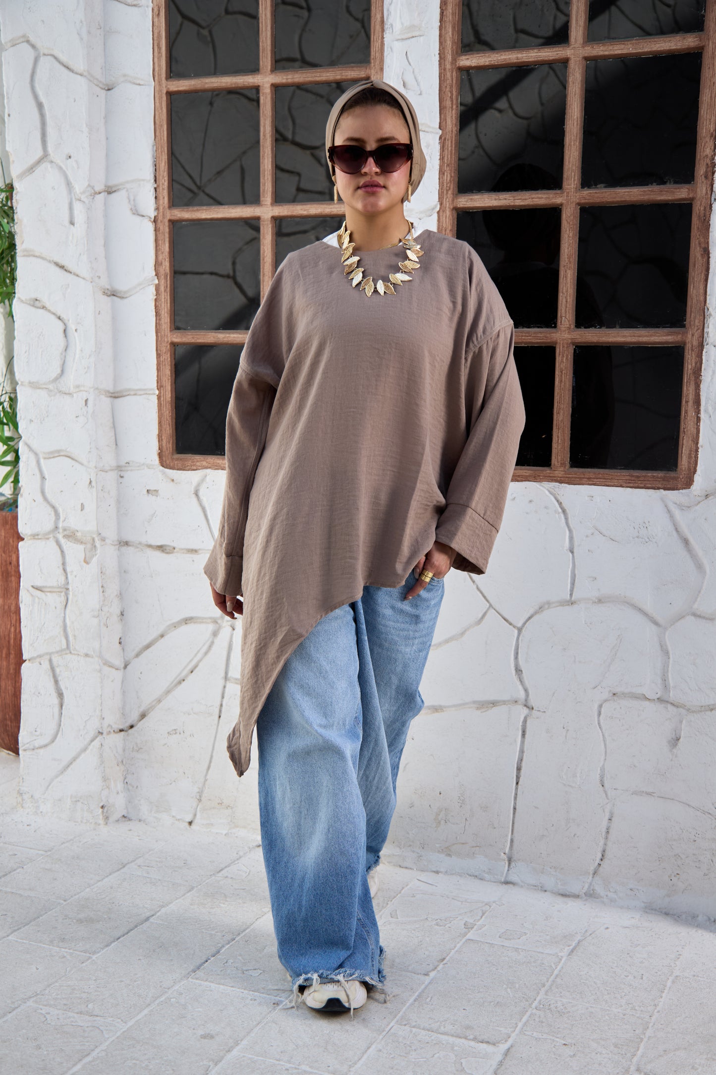 Slant blouse