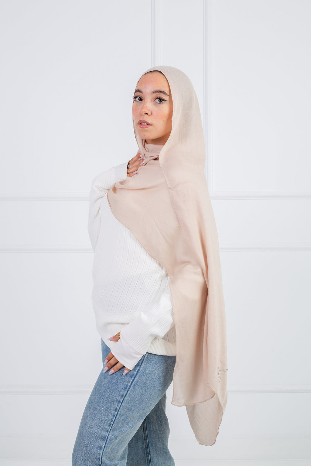 Modal Scarf -light beige soft Stylish for All Seasons | Velda Store 