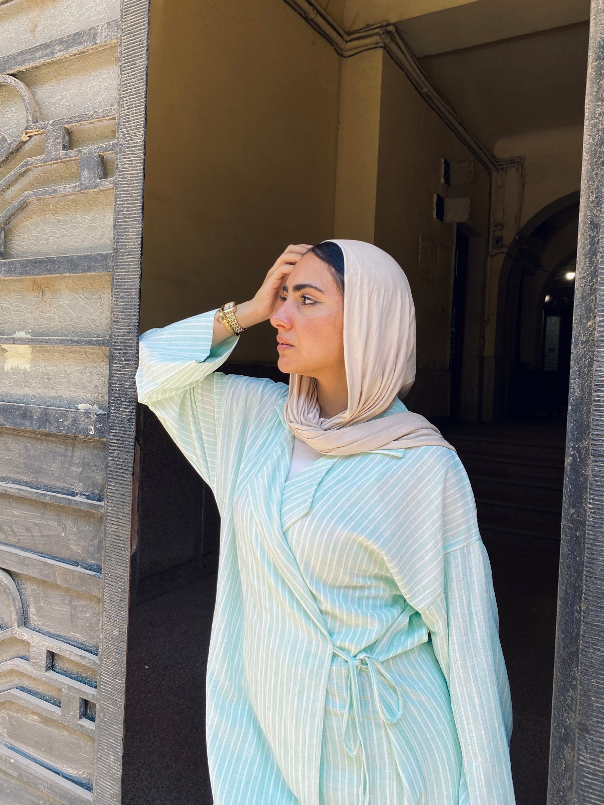 Striped Cardigan - Mint Green