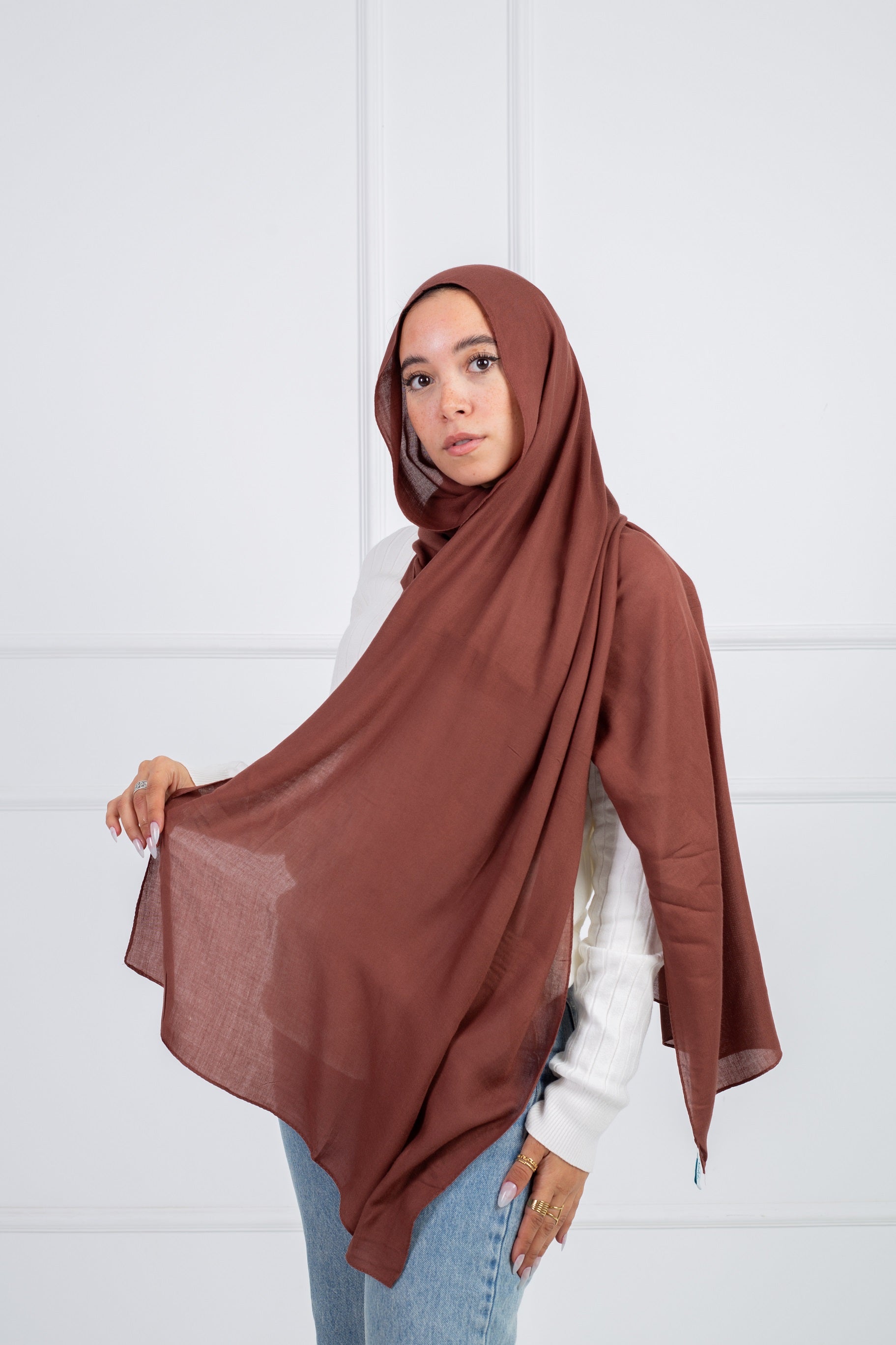 Modal scarf Brown lightweight elegant accessory