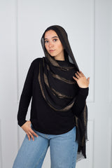 Shiny gold scarf - metallic luxurious accessory for elegant styling