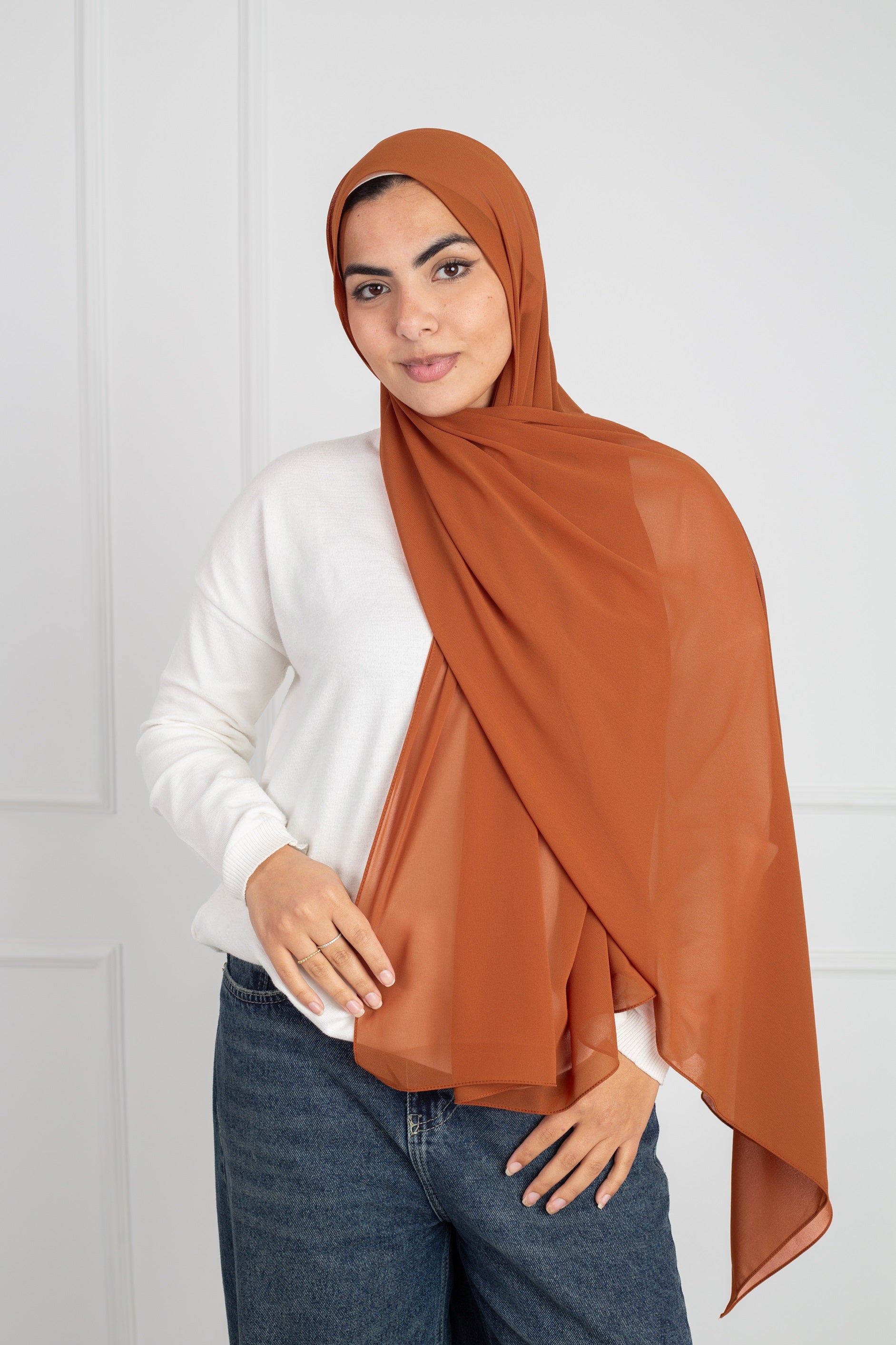 Soft Touch Chiffon Scarf in Bronze lightweight fabric 