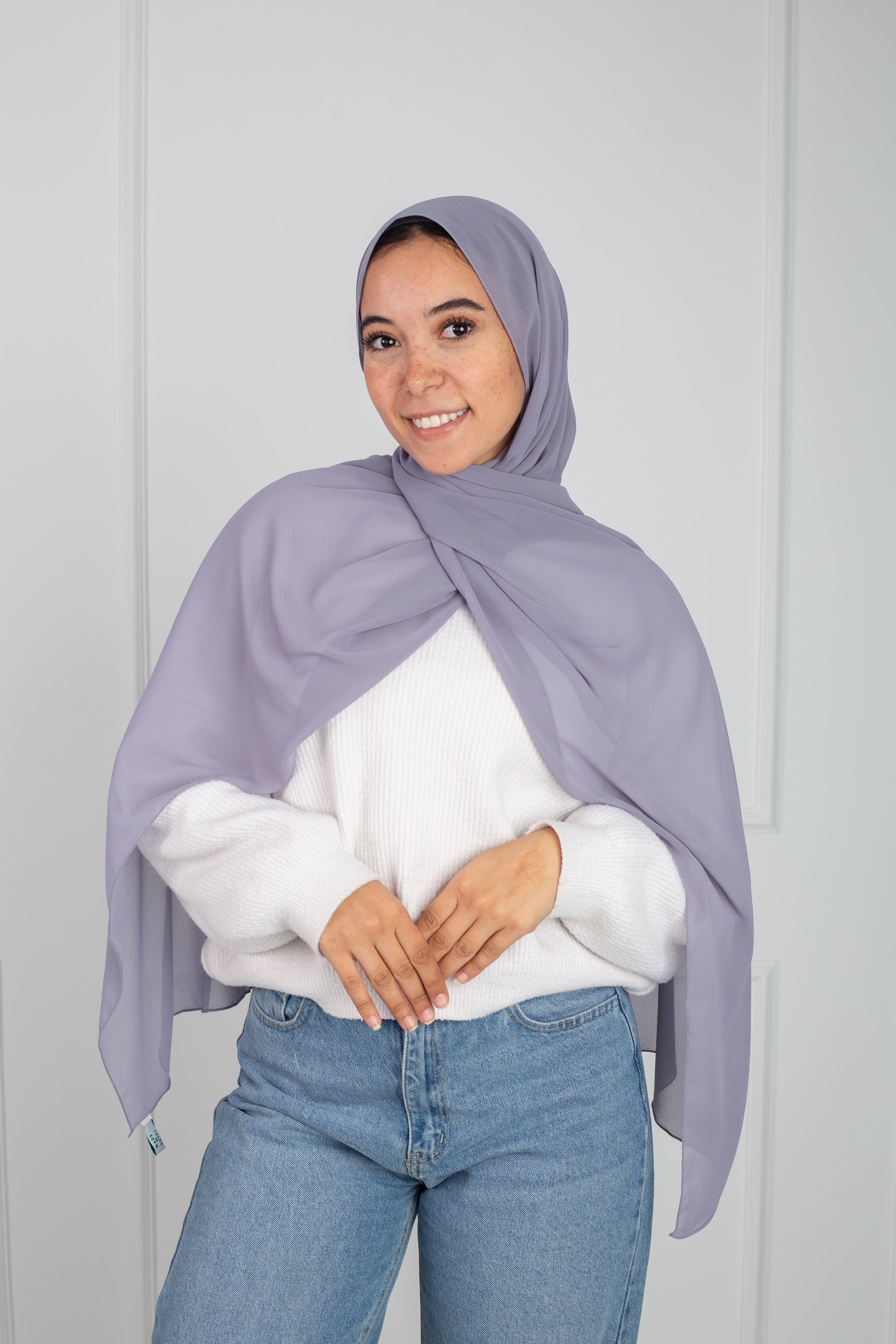 Soft Touch Chiffon Scarf in Coin lightweight fabric
