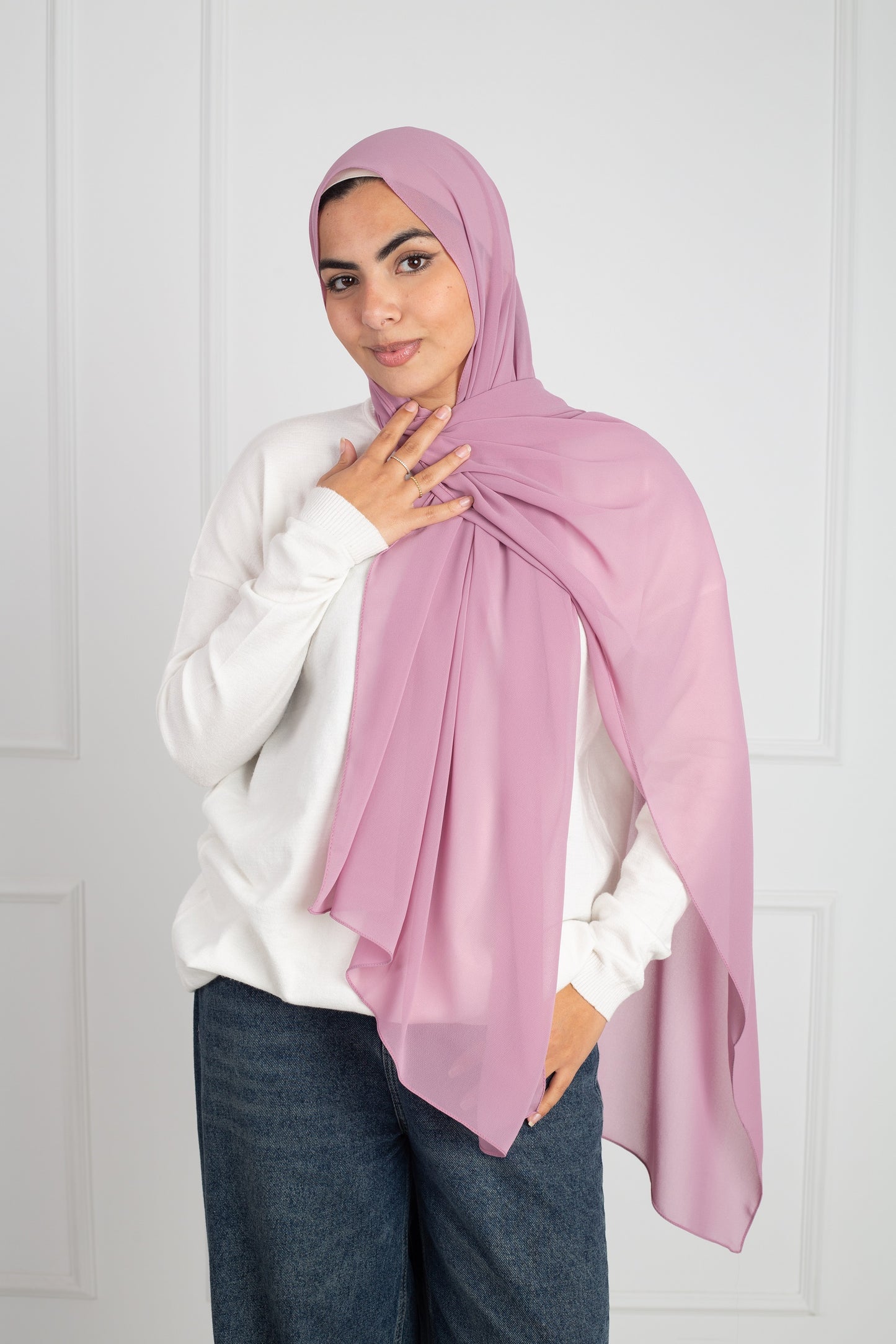 Soft Touch Chiffon Scarf in Thistle lightweight fabric 