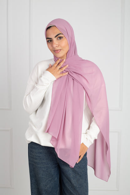 Soft Touch Chiffon Scarf in Thistle lightweight fabric 