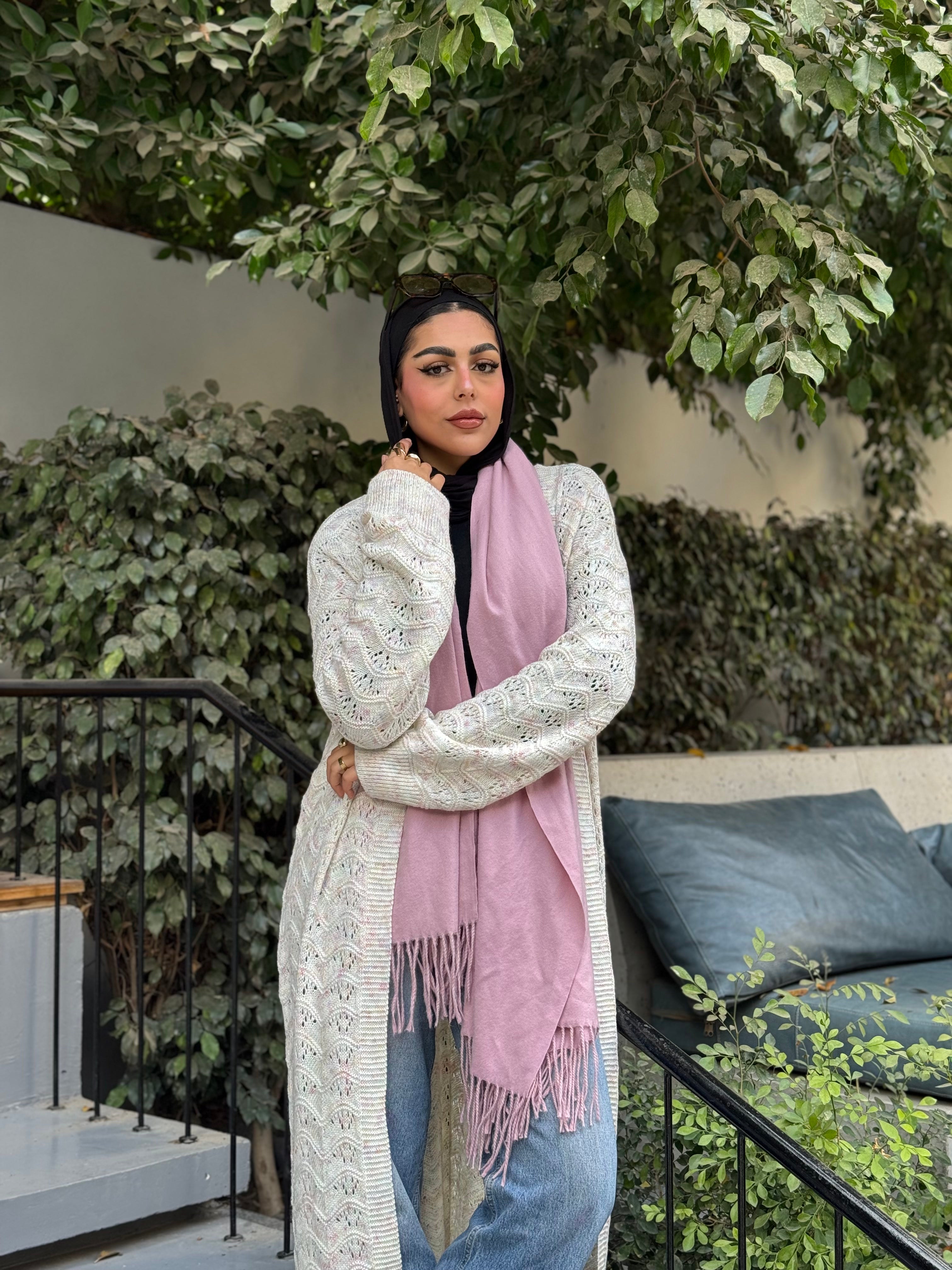 Stitchy Cardigan Off White crafted from trico fabric, featuring long sleeves for a cozy and stylish look.