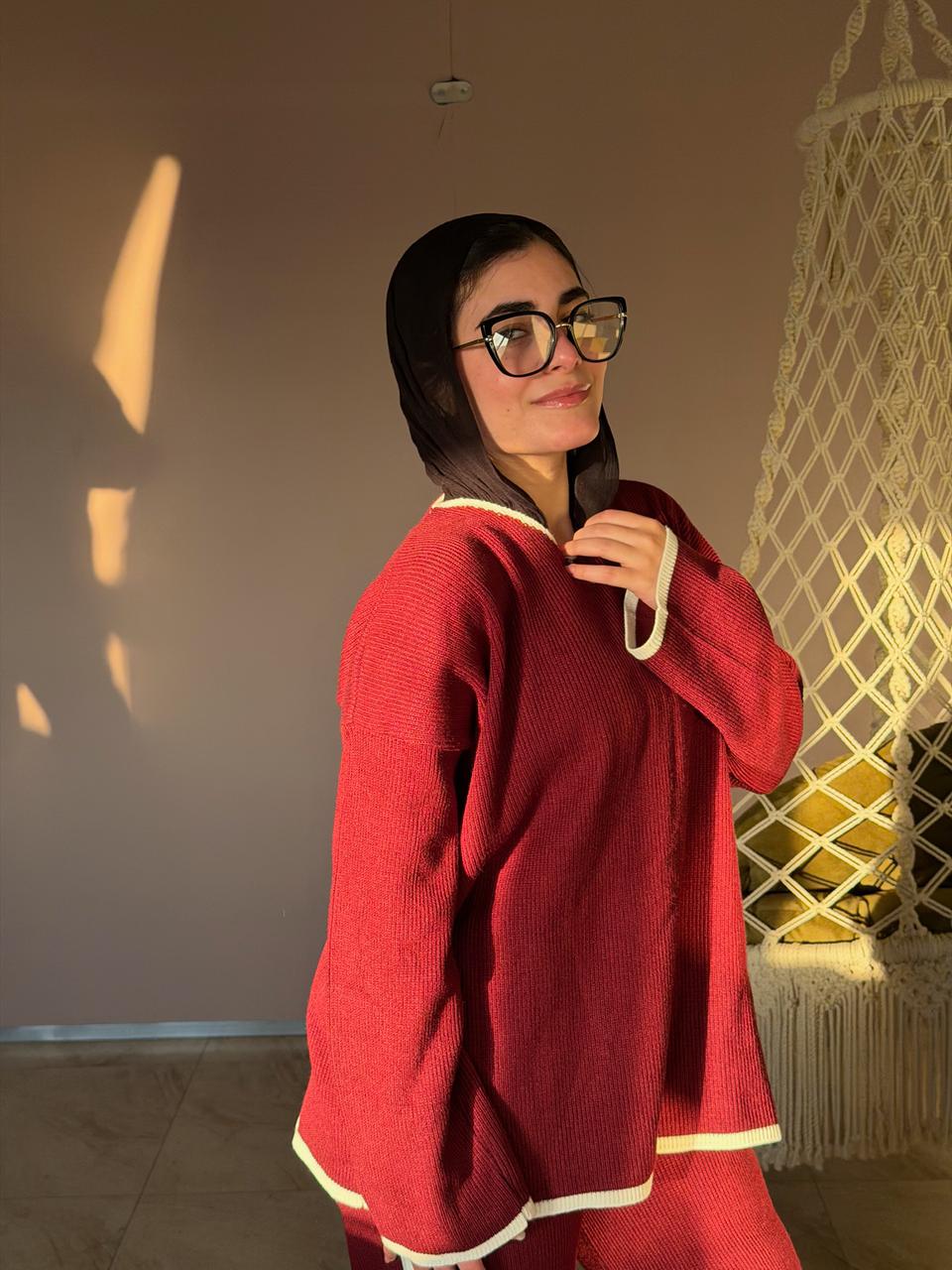 Winter Knit Set — Wine Red