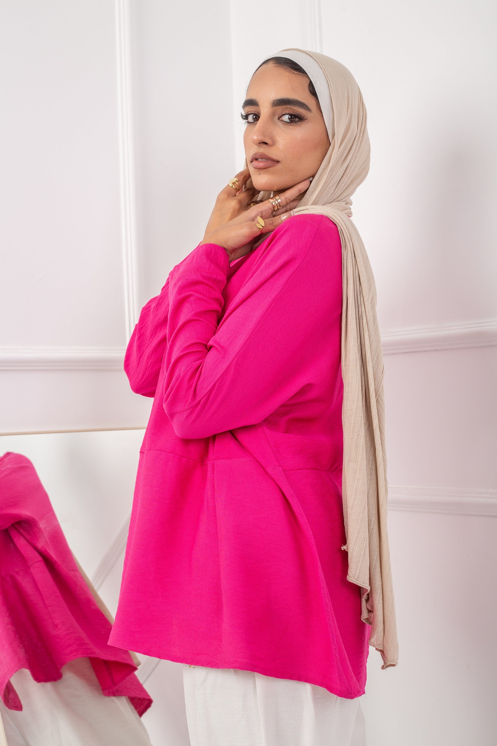 Cross Blouse _ Hot Pink